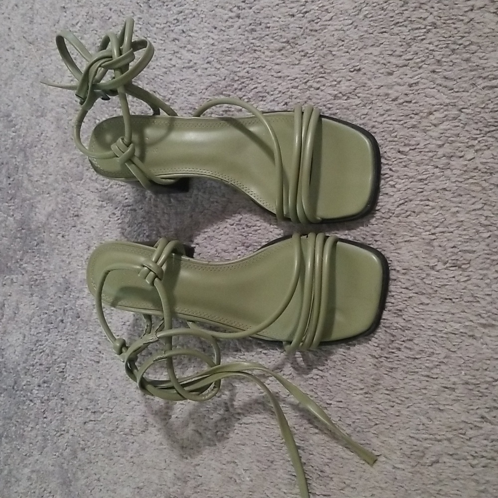 Asos Olive Green Strapy Chucky Heel.